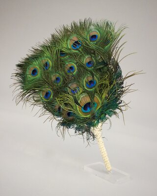 Fan, peacock feathers
