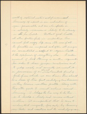 Cornell University Orientation 100 term paper, "What I want from my education." 1944.