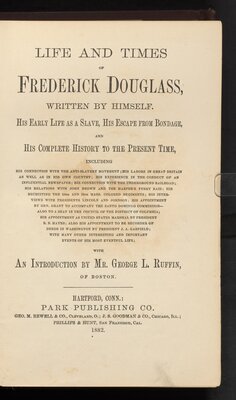 Life and times of Frederick Douglass, 1882 - cover page